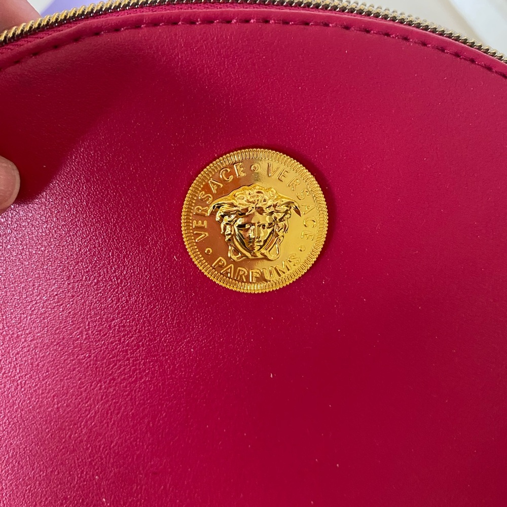 Versace Pink and Burgundy His/Her Toiletry Makeup Travel Bag Set - Picture 5 of 12